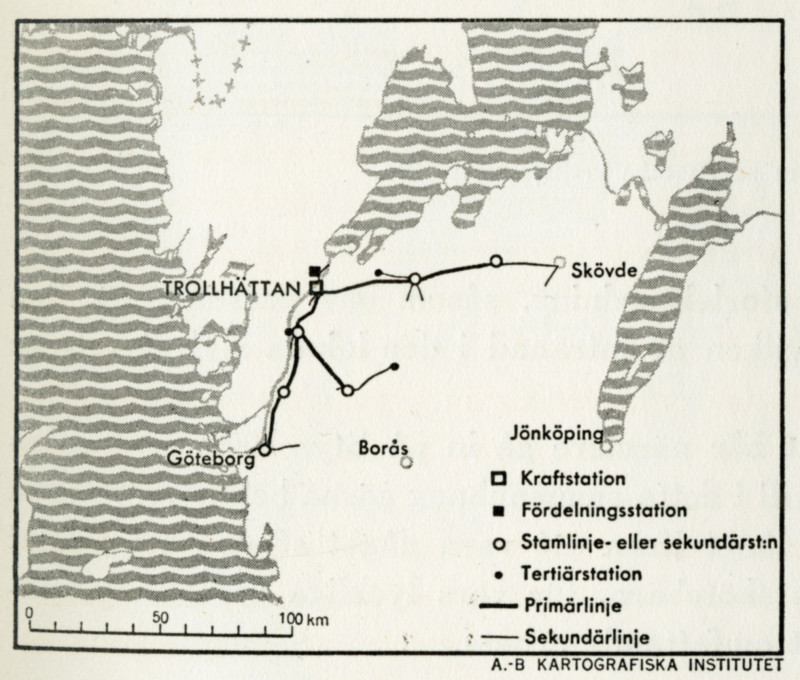 Map from the book 'Kungliga Vattenfallsstyrelsen 1909-1934'.