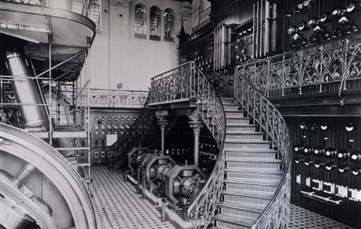 Switch room at the power station 'Karoline' in Hamburg