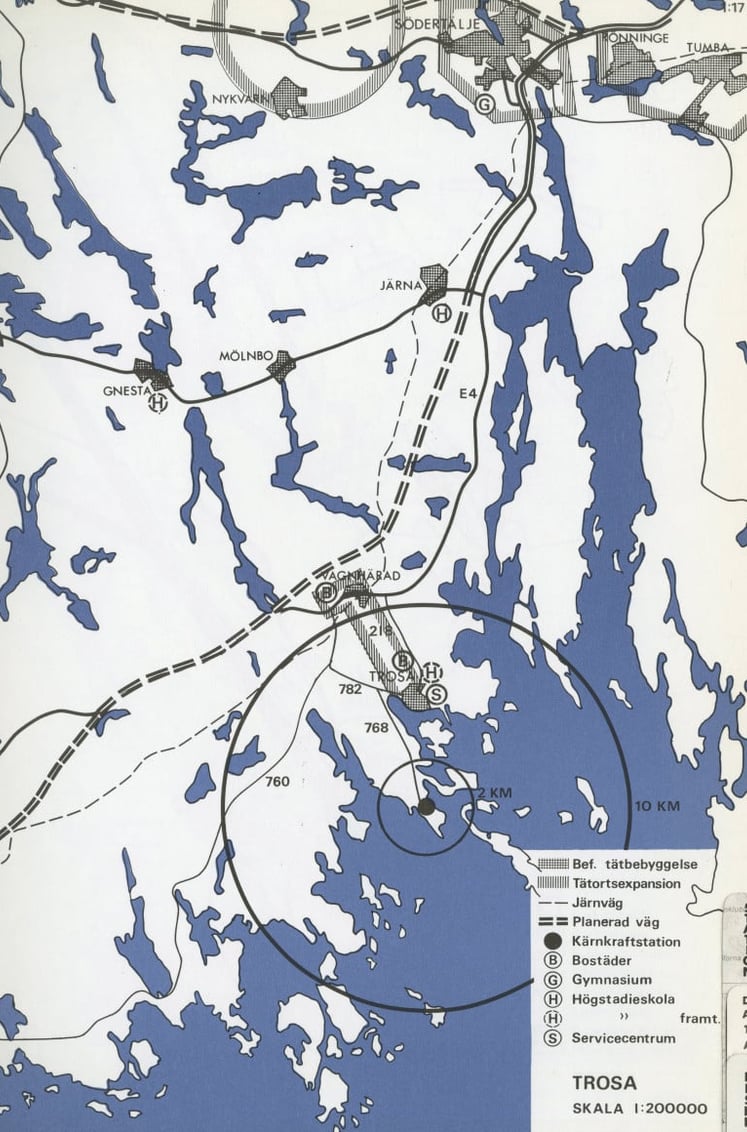 A map of the area around Trosa