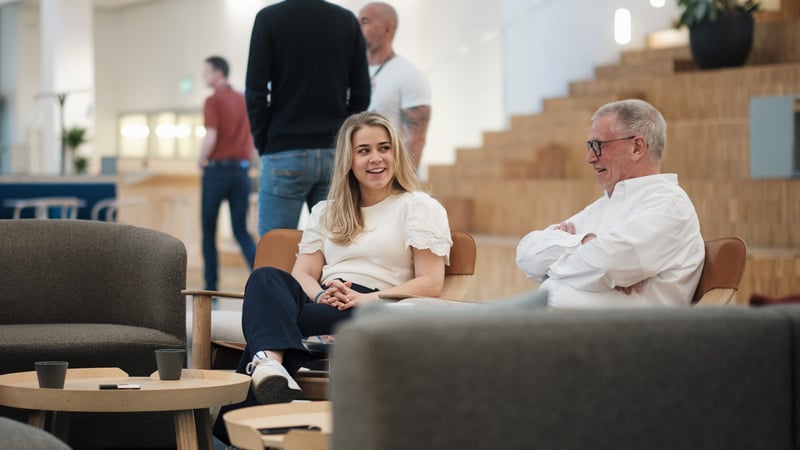 Signe and Joel sharing a laugh