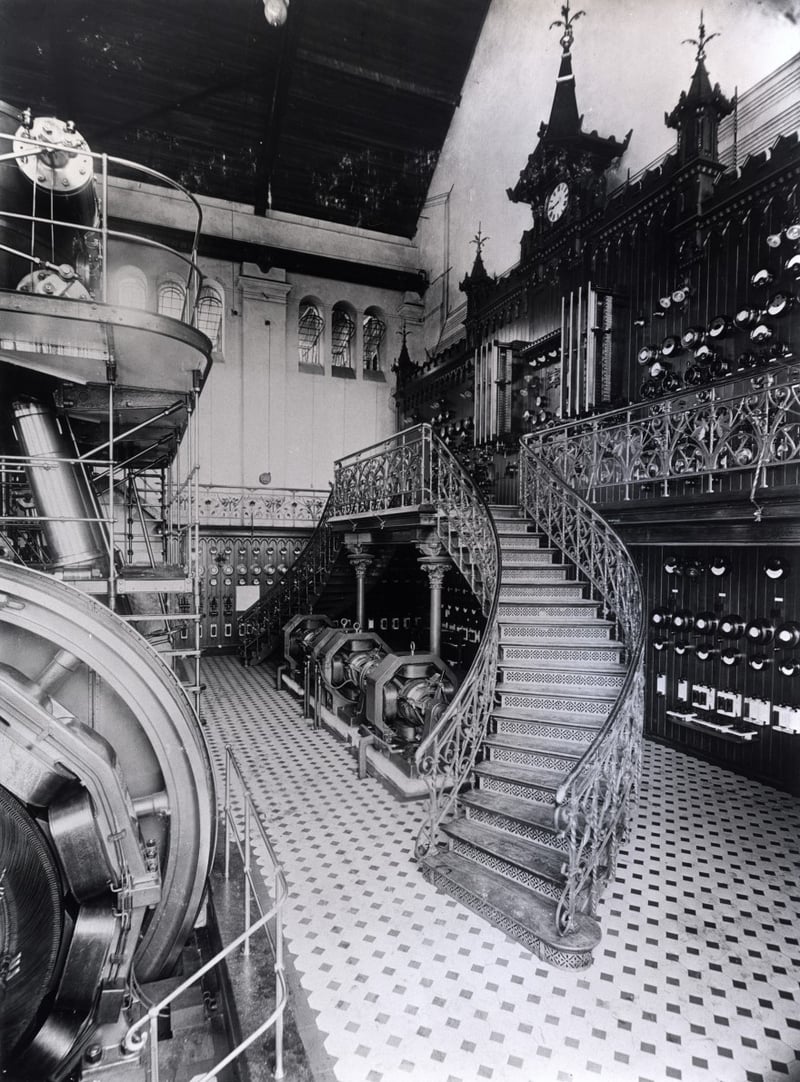 Switch room at the power station 'Karoline' in Hamburg