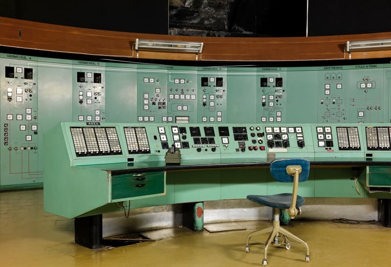The control room in Ågesta remains essentially unchanged since it was last operated.