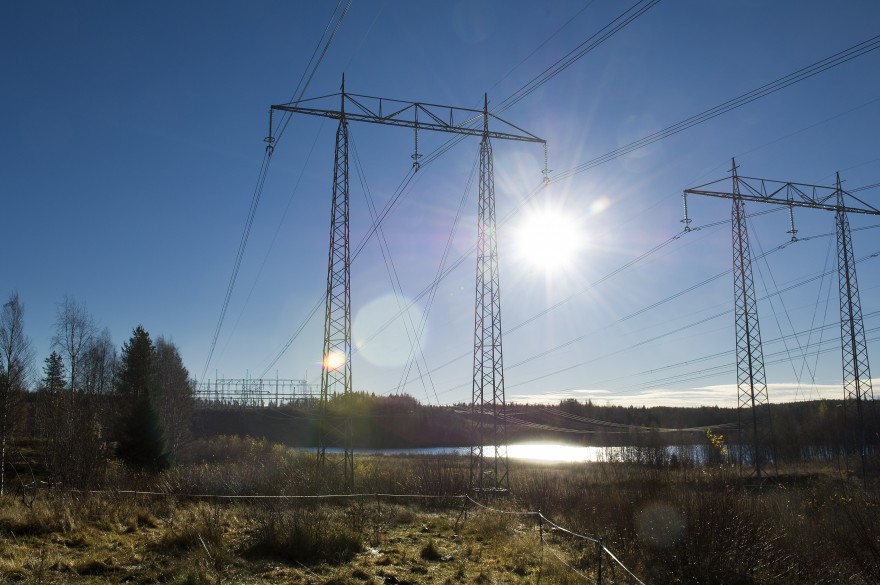 Power lines at Stornorrfors hydro power station
