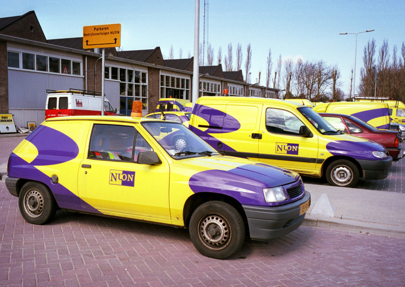 A car belonging to the company Nuon, acquired by Vattenfall in 2009.