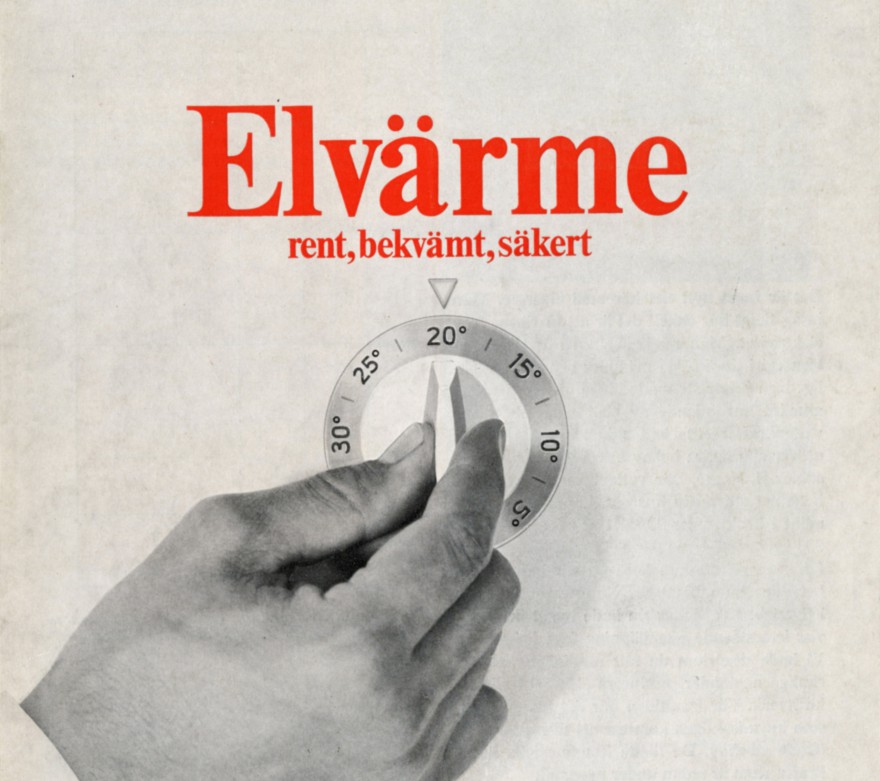 The cover of a brochure about electric heating, by Statens Vattenfallsverk.