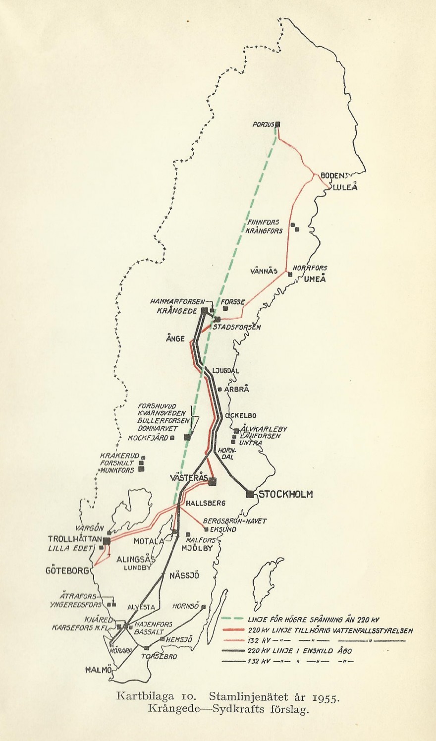 Plans in 1937 for the power grid of 1955