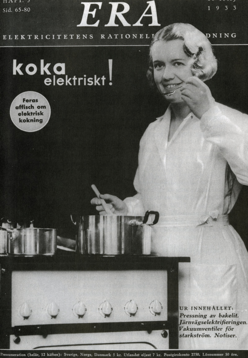 Domestic science teacher. From the cover of FERA's magazine 'ERA'.