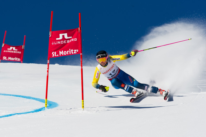 Frida Hansdotter competing in giant slalom in St Mortiz